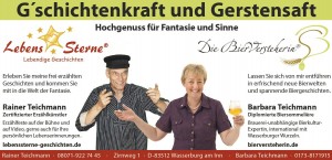 Gerstensaft und G'schichtenkraft Erzählkünstler Rainer Teichmann und Bierversteherin Barbara Teichmann